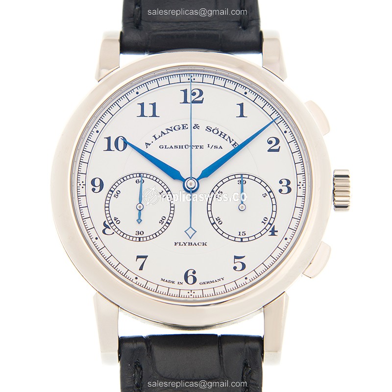 A Lange & Sohne 1815 Chrono - Manual - 18kt White Gold - White Dial - Black Alligator Buckle