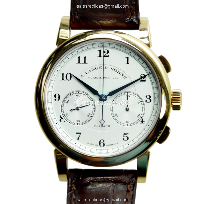 A Lange & Sohne 1815 Replica - Manual - Rose Gold - White Dial - Brown Alligator Buckle