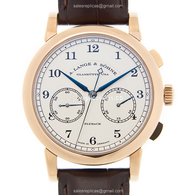 A. Lange & Sohne 402.032F 1815 Chrono - Auto - 18kt Rose Gold - White Dial - Brown Alligator Buckle