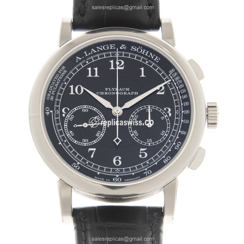 A Lange & Sohne 1815 Chrono - Automatic - 18kt White Gold - White Dial - Black Alligator Strap