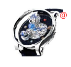 Jacob & Co AS300.30.AP.AR.BBALA - Solar Manual - 18kt White Gold - Skull Dial - Blue Leather Buckle