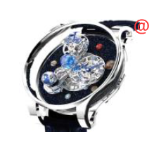 Jacob & Co AS300.30.AP.AR.BGZ4A Solar - Manual Wind - 18kt White Gold - Skull Dial - Blue Leather Strap