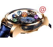 Jacob & Co AS310.40 Replica - Solar Manual Wind - 18kt Rose Gold - Skull Dial - Blue Leather Strap