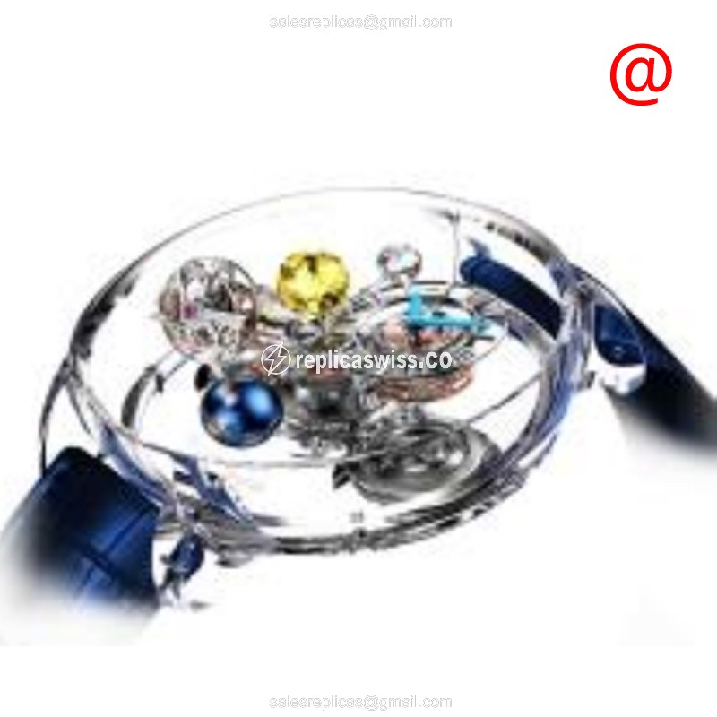 Jacob & Co AT125.80.AA.UD.BBALA Astronomia - Automatic 18kt Gold - Skull Dial - Blue Alligator Buckle