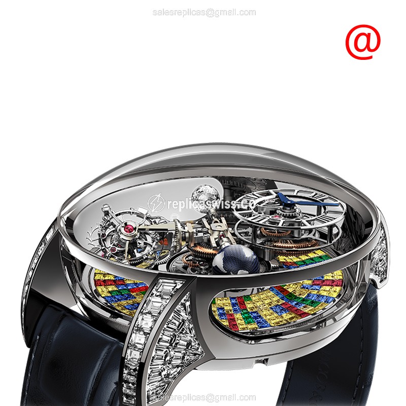 Jacob & Co AT800.30.BD.UB.BBALA ASTRONOMIA - Manual Wind - 18kt Gold - Blue Alligator Buckle - Luxury Replica ASTRONOMIA Watch