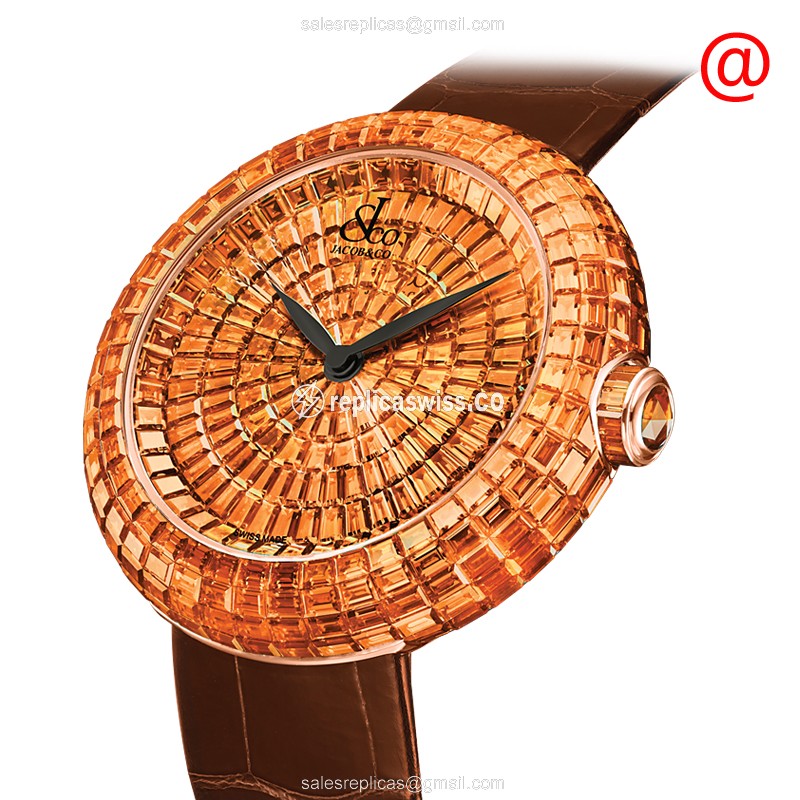 Jacob & Co BA534.40.BO.BO.ATA4A - Rose Gold - Automatic - Brown Dial - Alligator Brown Strap