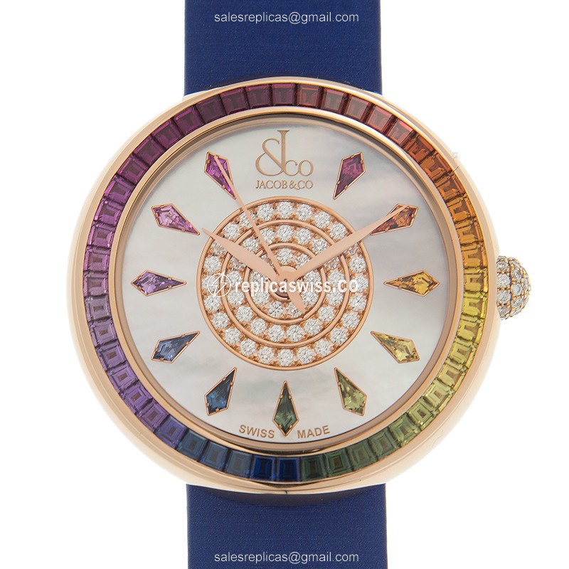 Jacob & Co Brilliant Replica Automatic White Dial Rose Gold