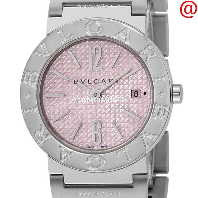 Bulgari BB26C2SSD/JA Quartz Steel Case Pink Dial Silver Clasp Steel Strap