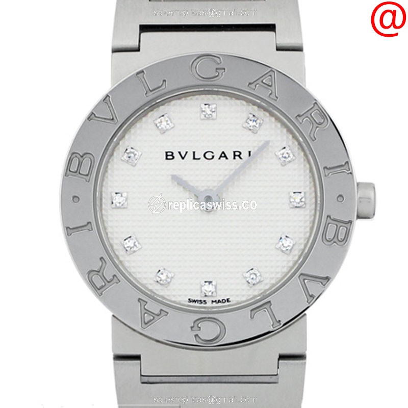 Bulgari BB26WSS/12 Quartz - Stainless Steel Case - White Dial - Silver Strap - Luxury Replica BULGARI Watch