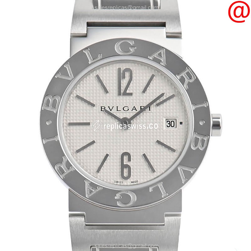 Bulgari BB26WSSD Quartz - Stainless Steel Case - White Dial - Silver Strap - Clasp - Luxury Replica BULGARI Watch