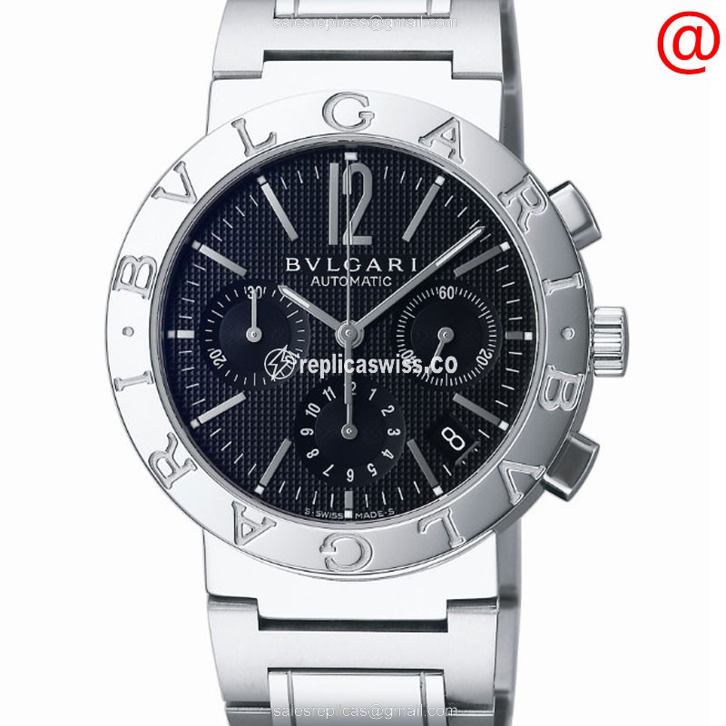 Bulgari BB38BSSDCH Automatic - Steel Case - Black Dial - Silver Strap - Luxury Replica BULGARI Watch