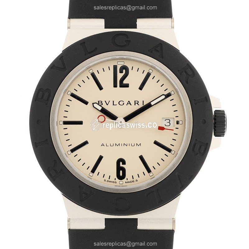 Bulgari 103382 Replica - Automatic - Titanium Case - Gray Dial - Black Rubber Strap