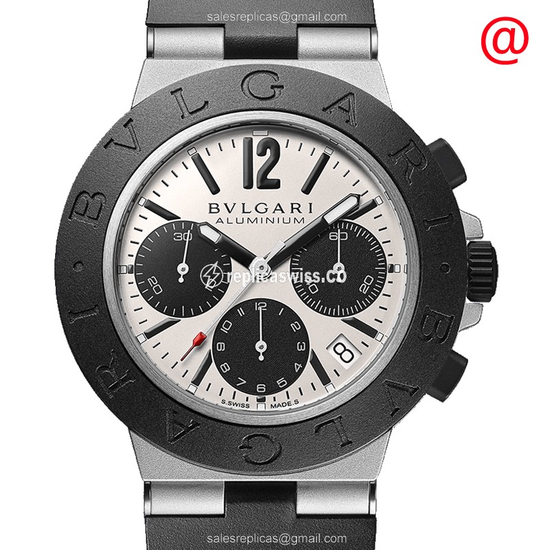 Bulgari 103383 Replica - Automatic Titanium Case - Gray Dial - Black Rubber Strap