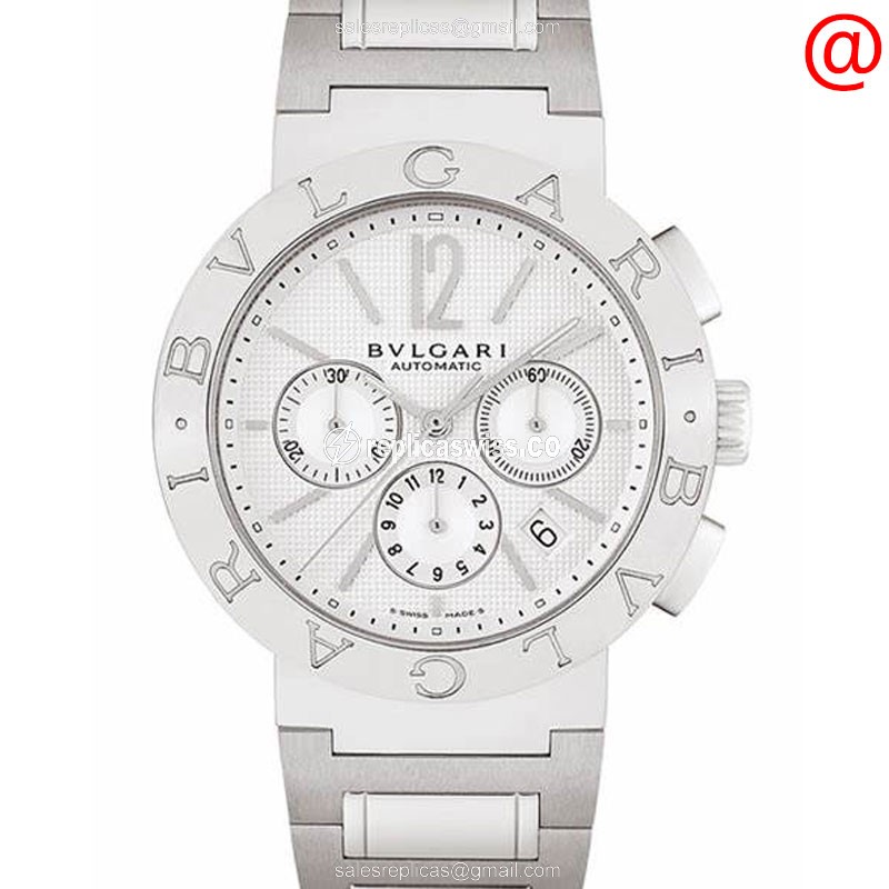 Bulgari 101559 Replica - Automatic - Steel Case - White Dial - Silver Strap
