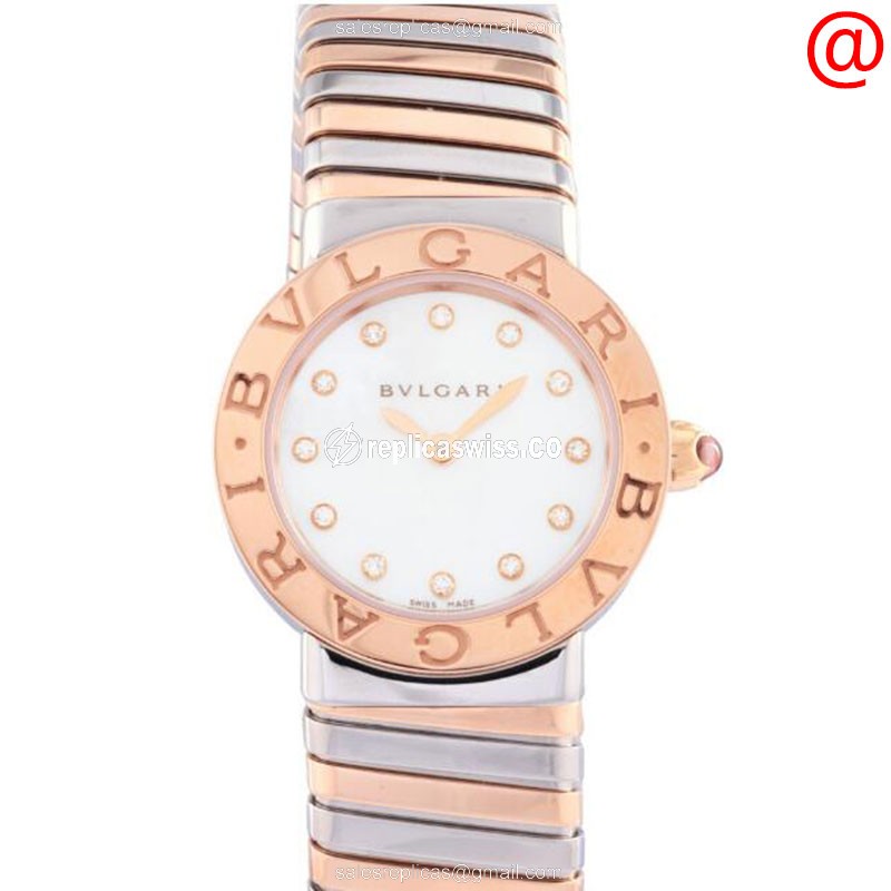 Bulgari BBL262TWSPG/12.S Replica - Quartz - 18kt Rose Gold - White Dial - Bangle Clasp
