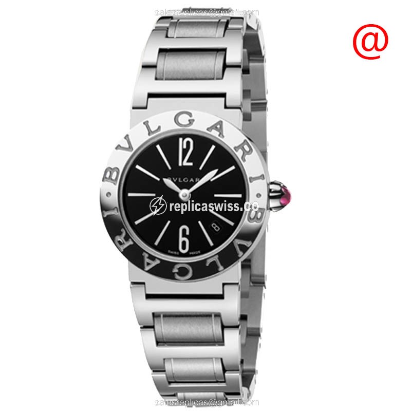 Bulgari 102073 Quartz - Black Dial - Steel Case - Silver Steel Strap - Luxury Replica BULGARI Watch
