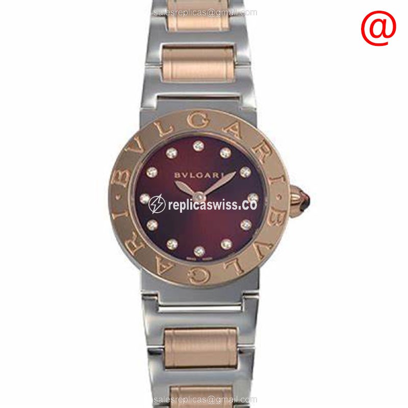 Bulgari 102155 Quartz 18kt Rose Gold - Automatic - Brown Dial - Gold Clasp - Luxury Replica BULGARI Watch