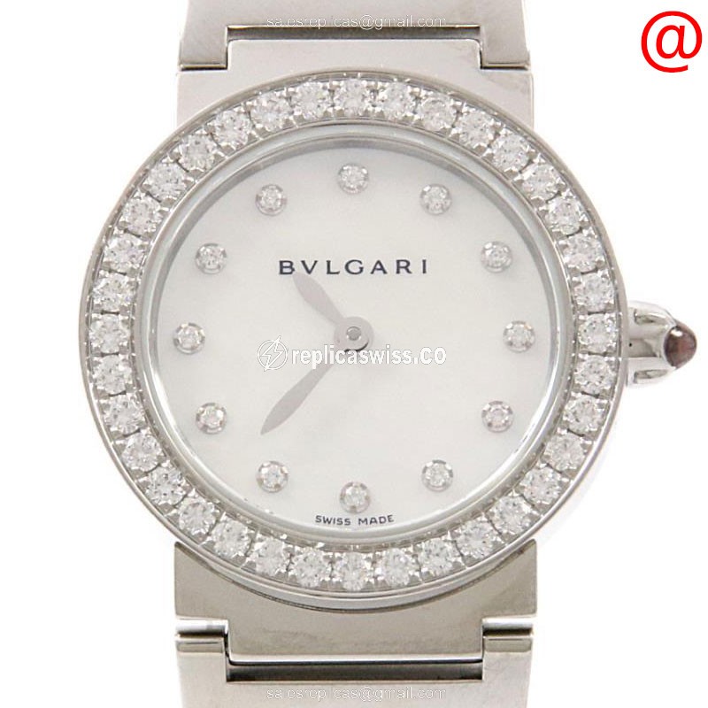 Bulgari 102374 Quartz Watch - Stainless Steel Case - White Dial - Silver Strap - Luxury Replica BULGARI Watch