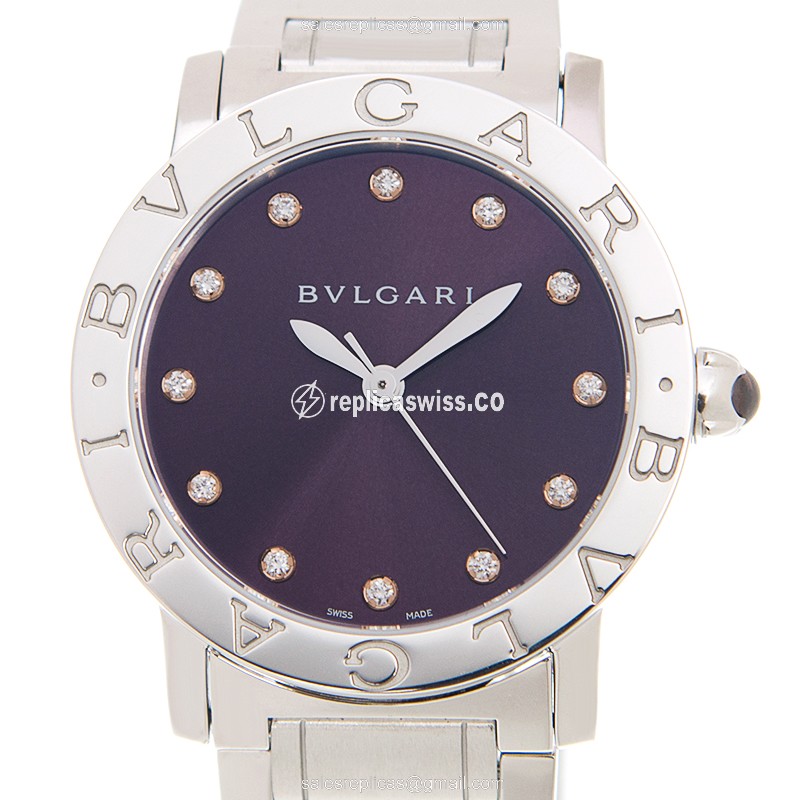 Bulgari BBL33C7SS/12 Replica - Automatic - Steel Case - Purple Dial - Silver Strap
