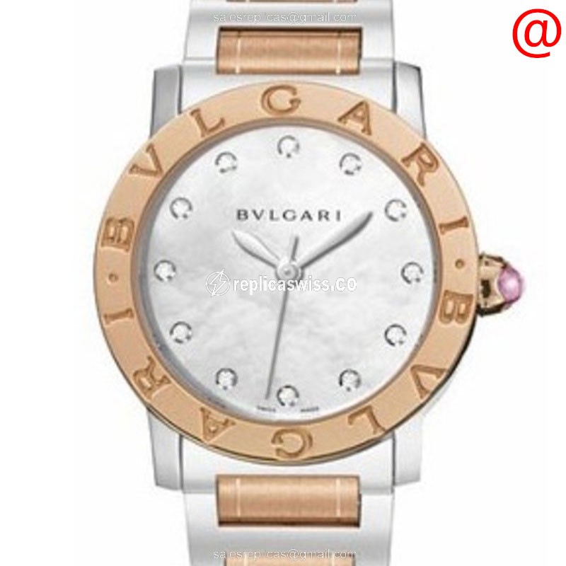Bulgari 101891 Replica - Automatic - 18kt Rose Gold/Steel - White Dial - Gold Clasp & Strap