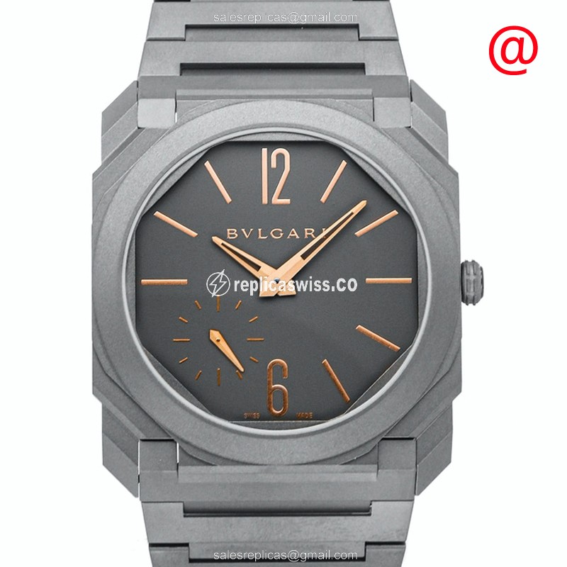 Bulgari OCTO FINISSIMO Replica - Automatic - Titanium Case - Gray Dial - Silver Strap