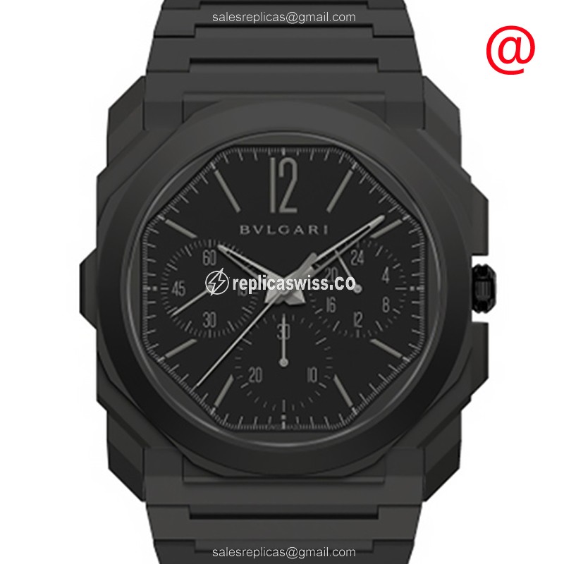 Bulgari 103278 OCTO Finissimo Replica - Automatic - Ceramic Case - Black Dial - Black Ceramic Strap