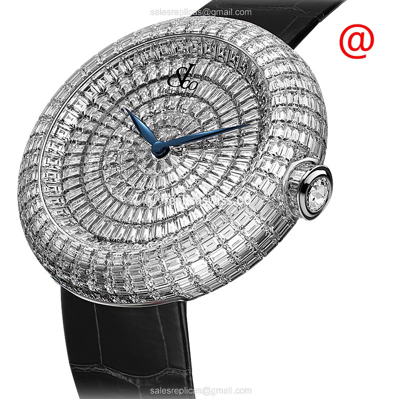 Jacob & Co BQ520.30.BD.BD.ATD4A Manual Wind - 18kt White Gold - Silver Dial - Black Alligator Strap