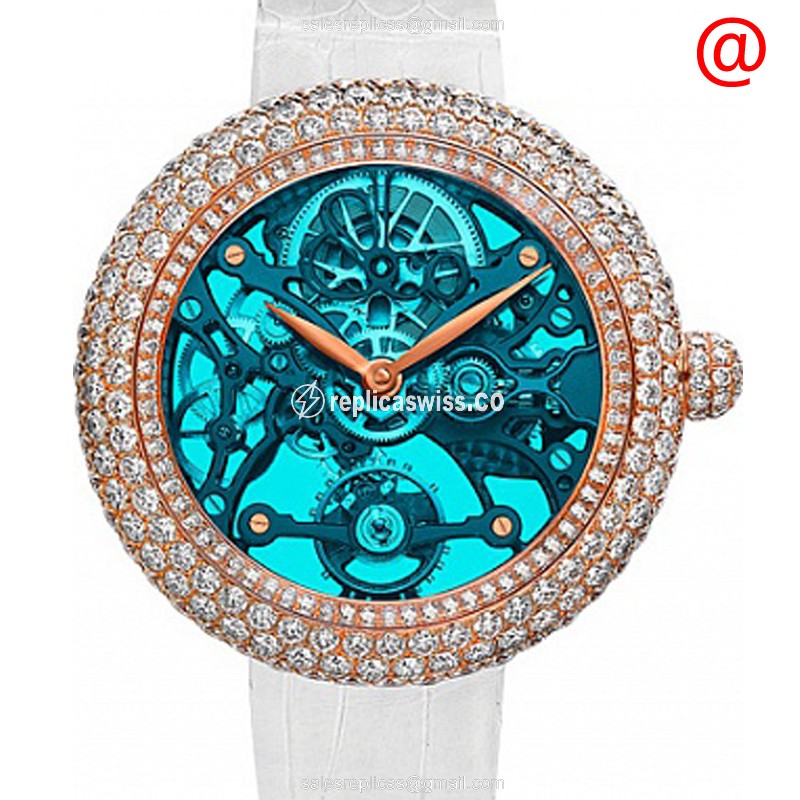 Jacob & Co BS231.40.RD.QB.A40AA - Manual Wind - 18kt Rose Gold - Blue Dial - Leather Strap