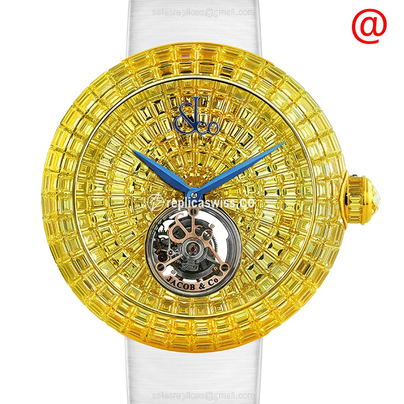 Jacob & Co BT543.50.BY.BY.BSB4D - Manual Wind - 18kt Gold - Gold Dial - Leather Strap - White Clasp