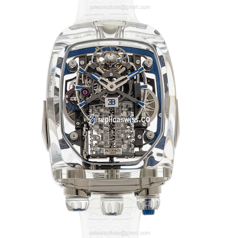 Jacob & Co. BU210.80AA.AB.BBRUA - Manual - Sapphire Crystal - Transparent Dial - Rubber Strap - Luxury Jacob & Co Watch