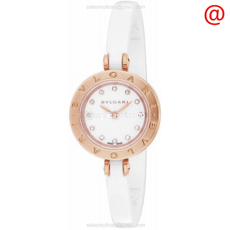 Bulgari B.ZERO1 Replica - Quartz - 18kt Rose Gold - White Dial - Ceramic Strap - Luxury Replica B.ZERO1 Watch