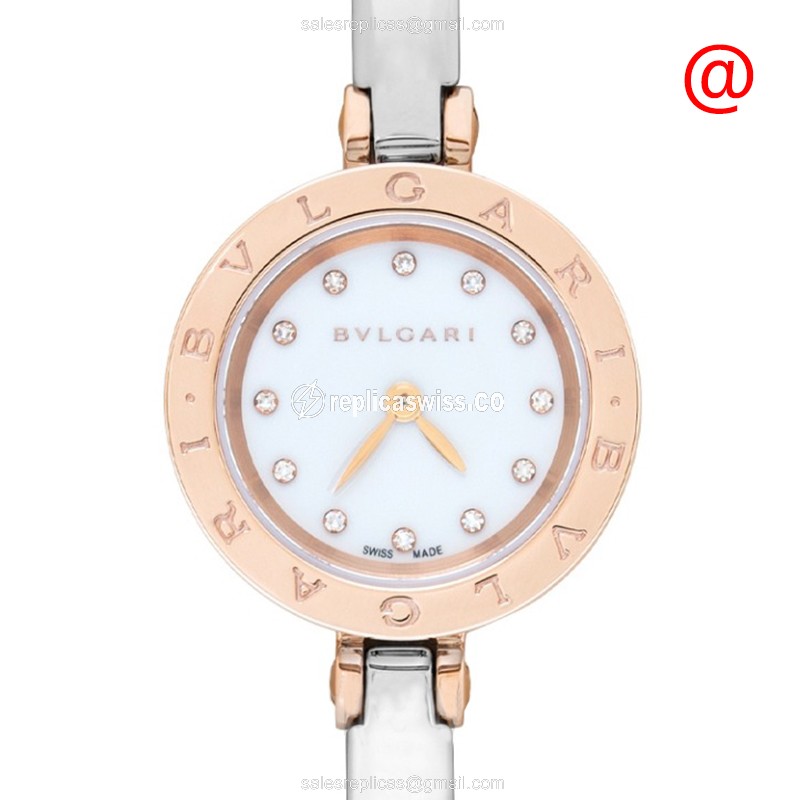 Bulgari B.ZERO1 Replica - Quartz - 18kt Rose Gold - White Dial - Bangle Clasp - Luxury Replica B.ZERO1 Watch