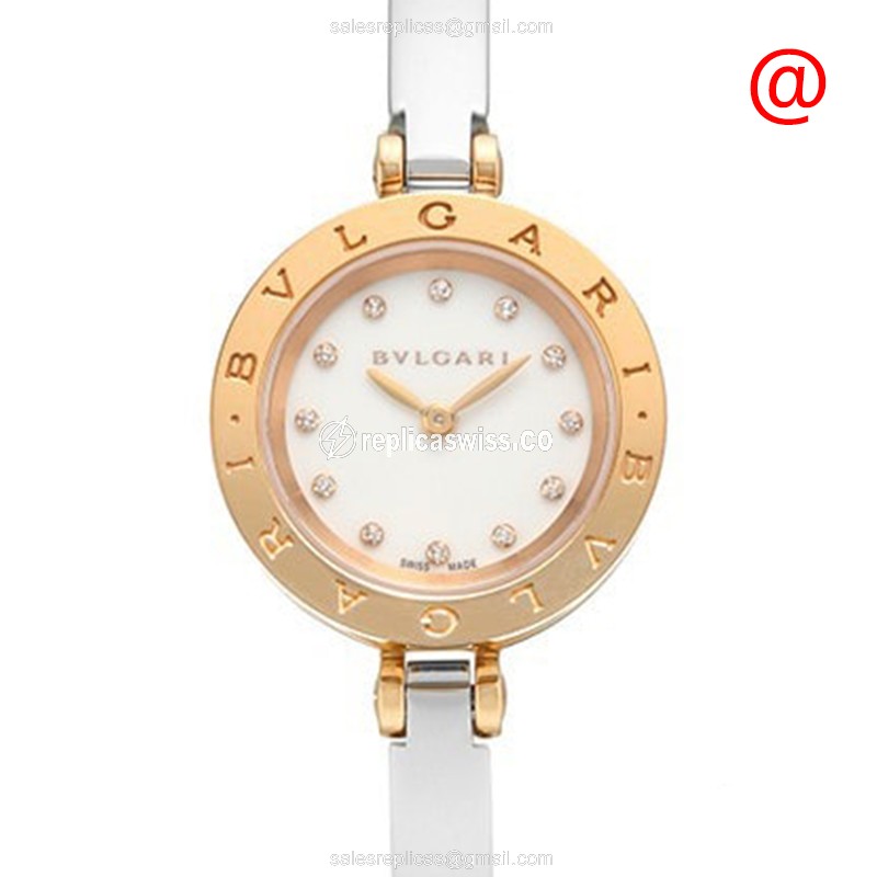 Bulgari B.ZERO1 Replica - Quartz - 18kt Rose Gold - White Dial - Bangle Clasp - Luxury Replica B.ZERO1 Watch