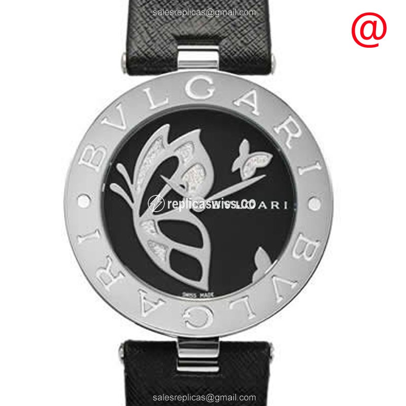 Bulgari B.ZERO1 Quartz - Stainless Steel Case - Black Dial - Leather Black Strap