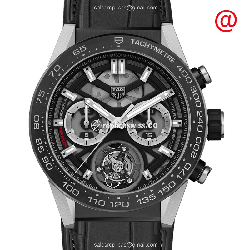 Tag Heuer Carrera Replica - Automatic - Titanium - Black Dial - 40mm