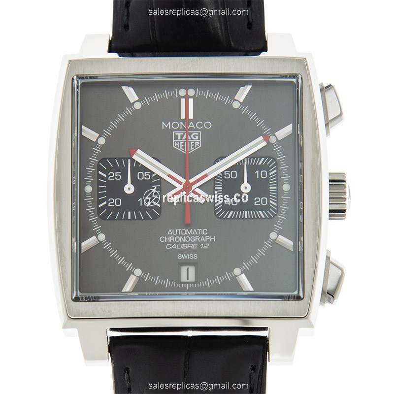Automatic Tag Heuer CAW211J-FC6476 Replica - Steel Case - Gray Dial - Black Alligator Strap