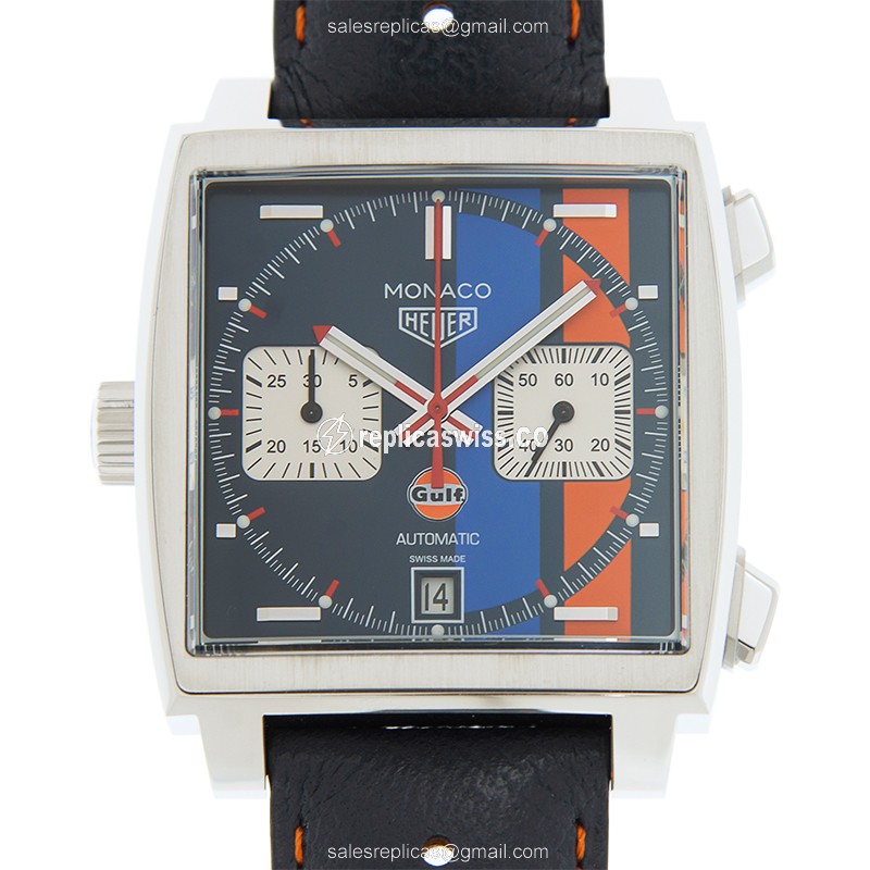 Tag Heuer Manaco Replica - Automatic - Steel - Blue Dial - Leather Strap - Luxury Replica MANACO Watch