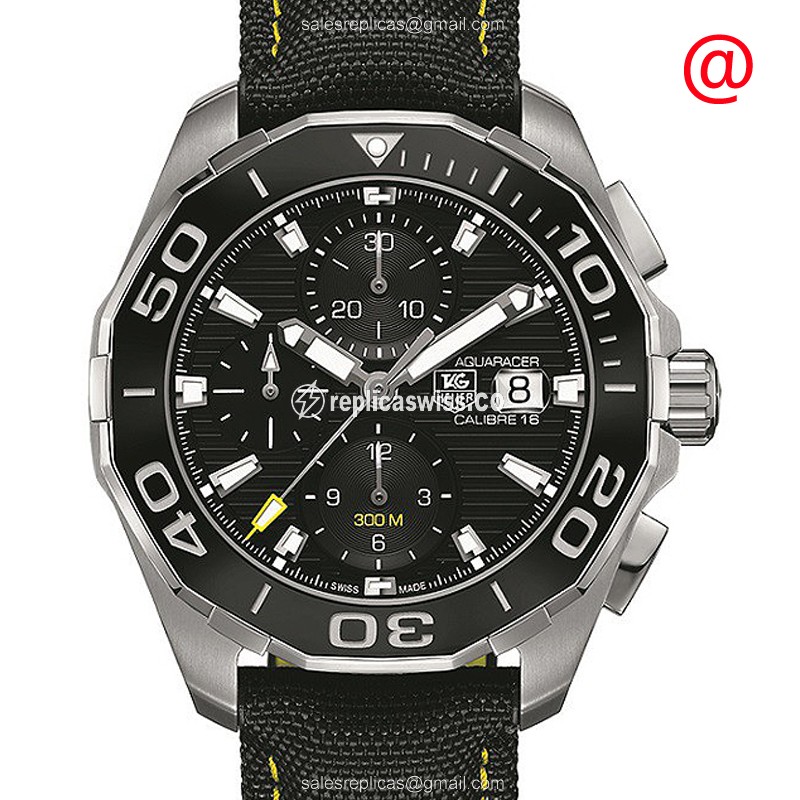Tag Heuer AQUARACER Replica - Automatic - Steel - Black Dial - Canvas Strap - Luxury Replica AQUARACER Watch