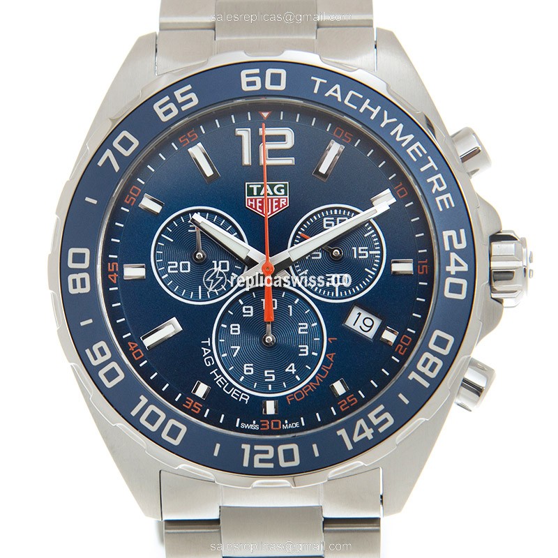 Tag Heuer Formula 1 Replica - Quartz - Steel Case - Blue Dial - Silver Steel Strap