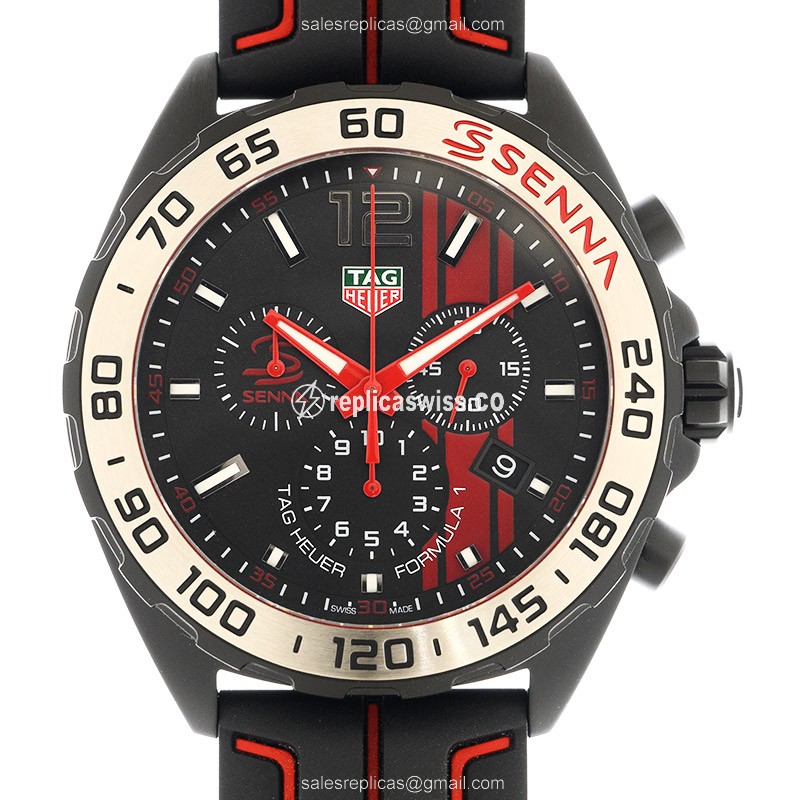 Formula 1 Tag Heuer Replica - Quartz - Steel Case - Black - Rubber Black Buckle