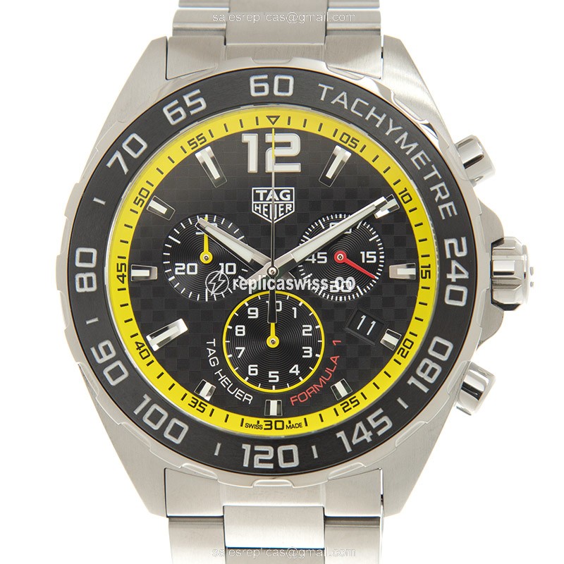 Tag Heuer Formula 1 Quartz - Steel Case - Black Dial - Silver Strap - Clasp
