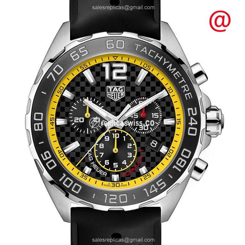Tag Heuer F1 Quartz Steel Black Dial Buckle Rubber Black - Luxury Replica F1 Watch