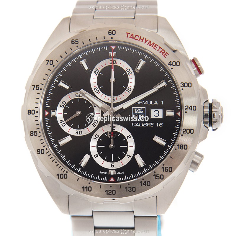 Tag Heuer CAZ2010.BA0876 F1 Replica - Automatic - Steel Case - Black Dial - Silver Strap - Luxury Replica F1 Watch