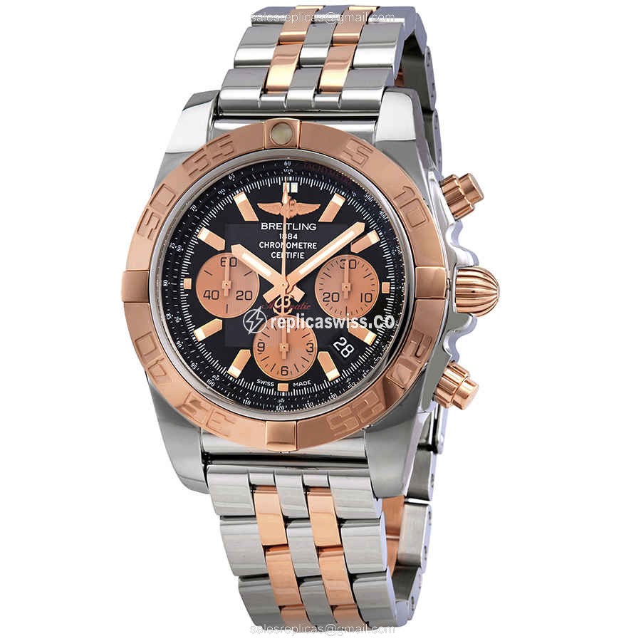 Breitling Chronomat B01 Replica - Rose Gold - Black Dial