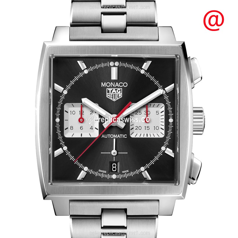 Automatic Tag Heuer MANACO - Black Dial - Silver Steel - Clasp 40mm - Luxury Replica MANACO Watch