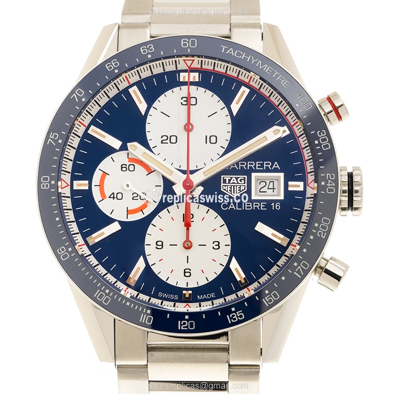 Tag Heuer CARRERA Replica - Automatic - Steel Case - Blue Dial - Silver Steel Band - Luxury Replica TAG HEUER CARRERA Watch