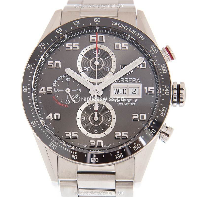 Tag Heuer Carrera Replica - Automatic - Steel - Gray Dial