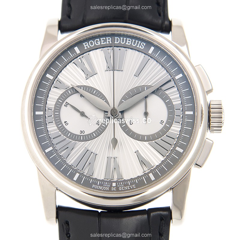Roger Dubuis DBHO0567 HOMMAGE - Auto 18kt Gold - Silver Dial - Black Alligator Strap