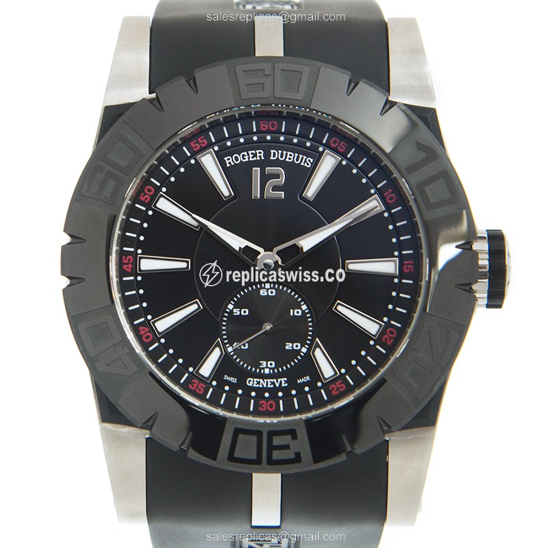 Roger Dubuis DBSE0280 EXCALIBUR - Automatic Ceramic - Black Dial - Rubber Strap - Luxury Replica EXCALIBUR Watch