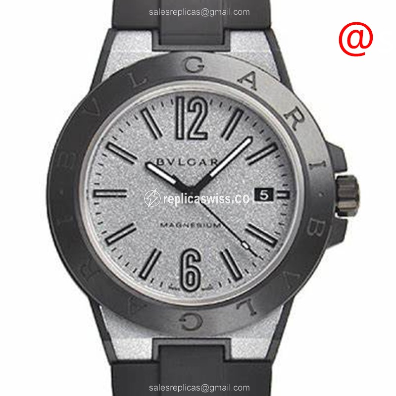 Bulgari Diagono Automatic - Ceramic Gray - Black Rubber - Buckle - 40mm